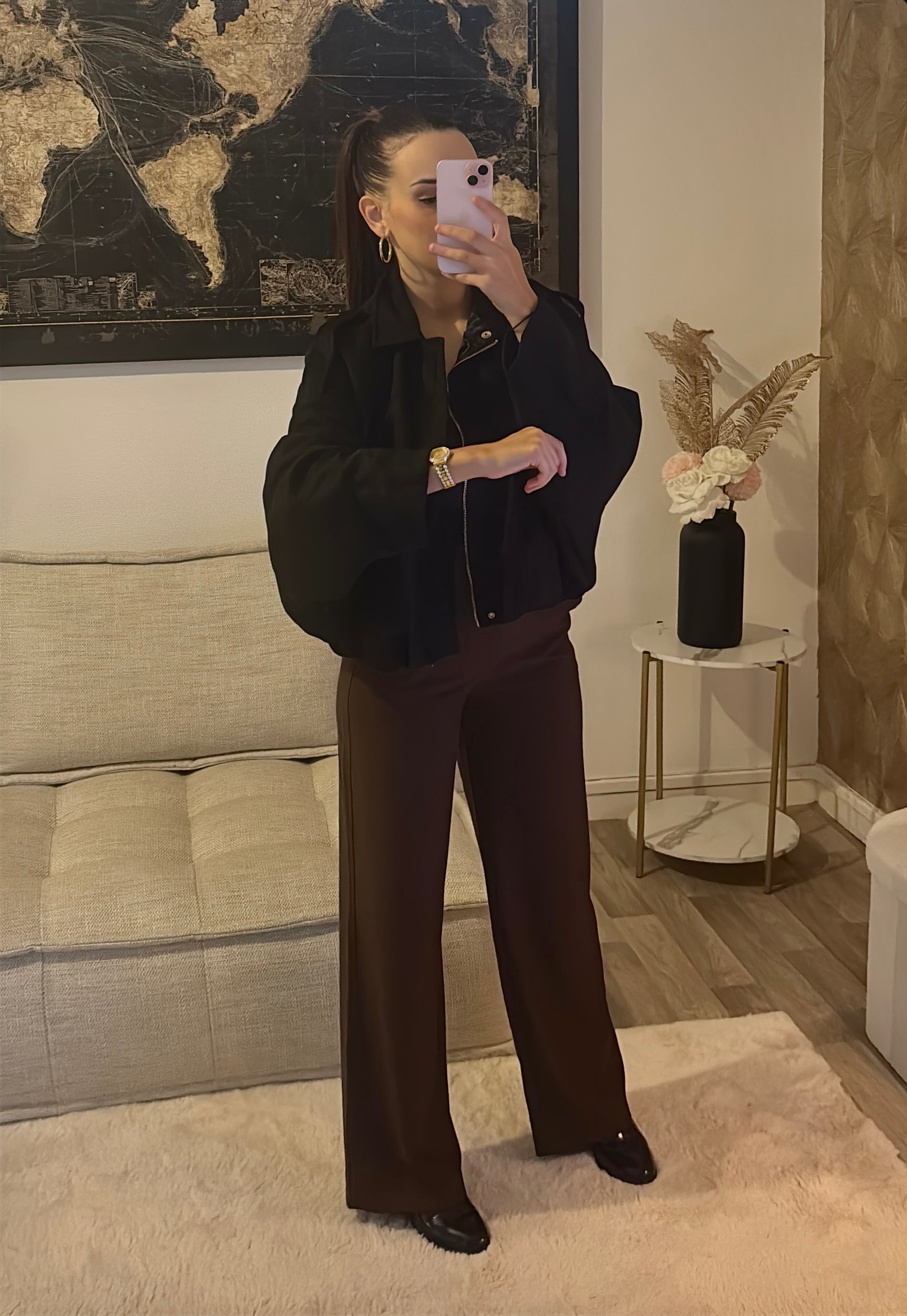 veste blouson aviateur effet daim