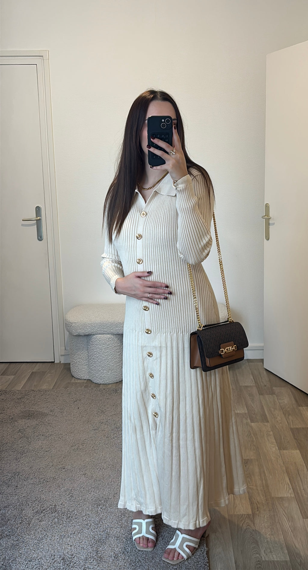 Longue robe beige