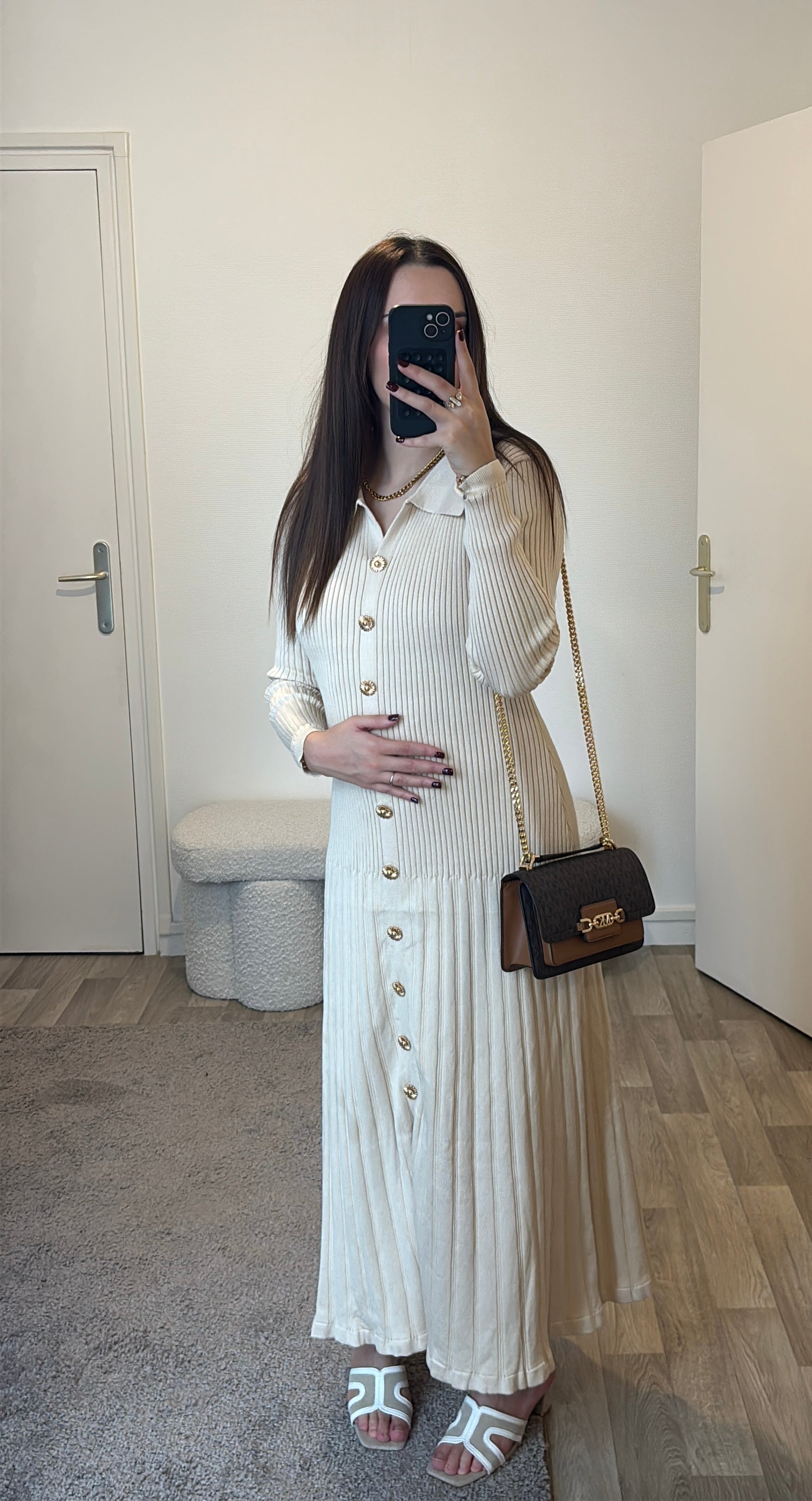 Longue robe beige