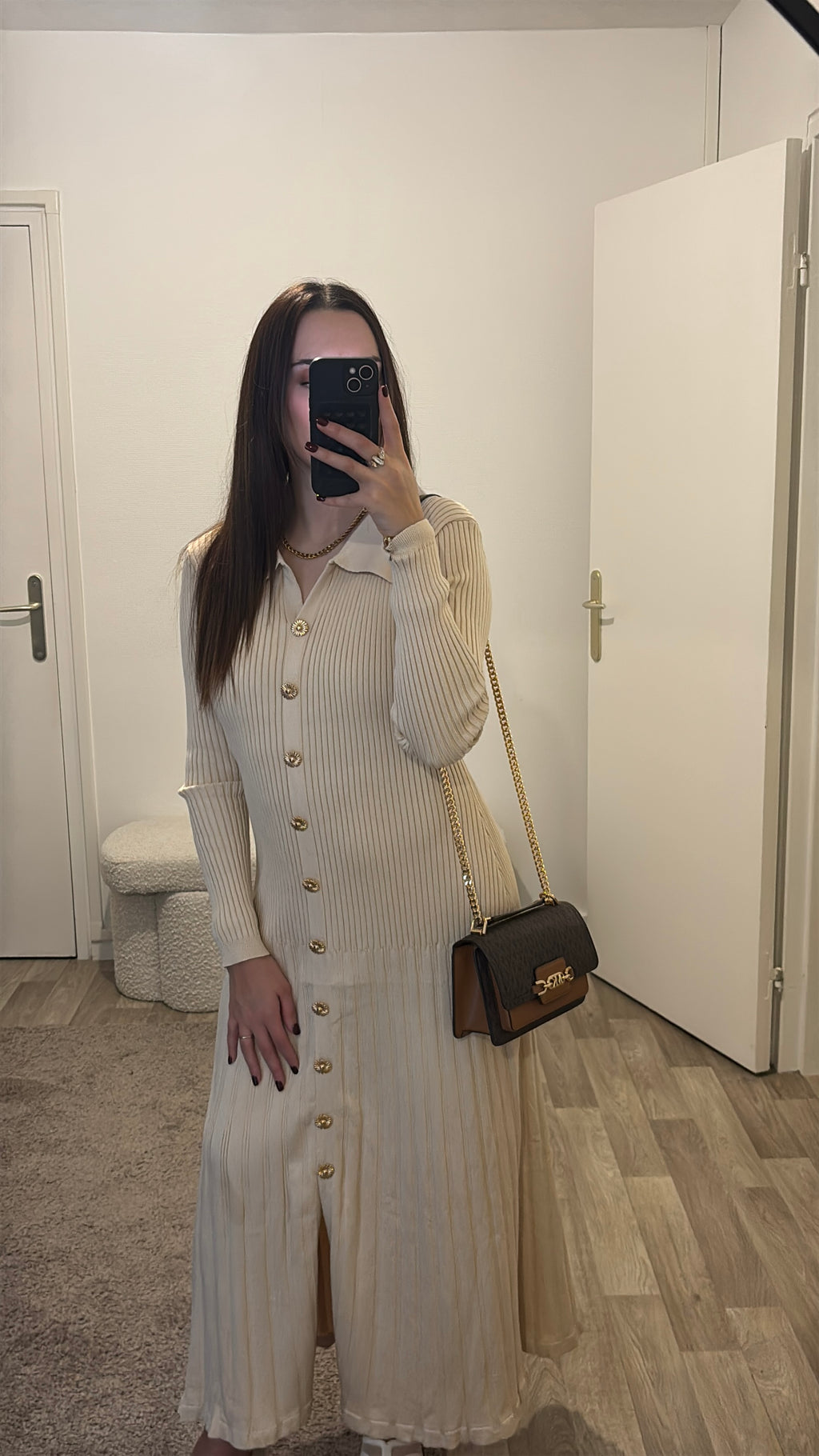 Longue robe beige