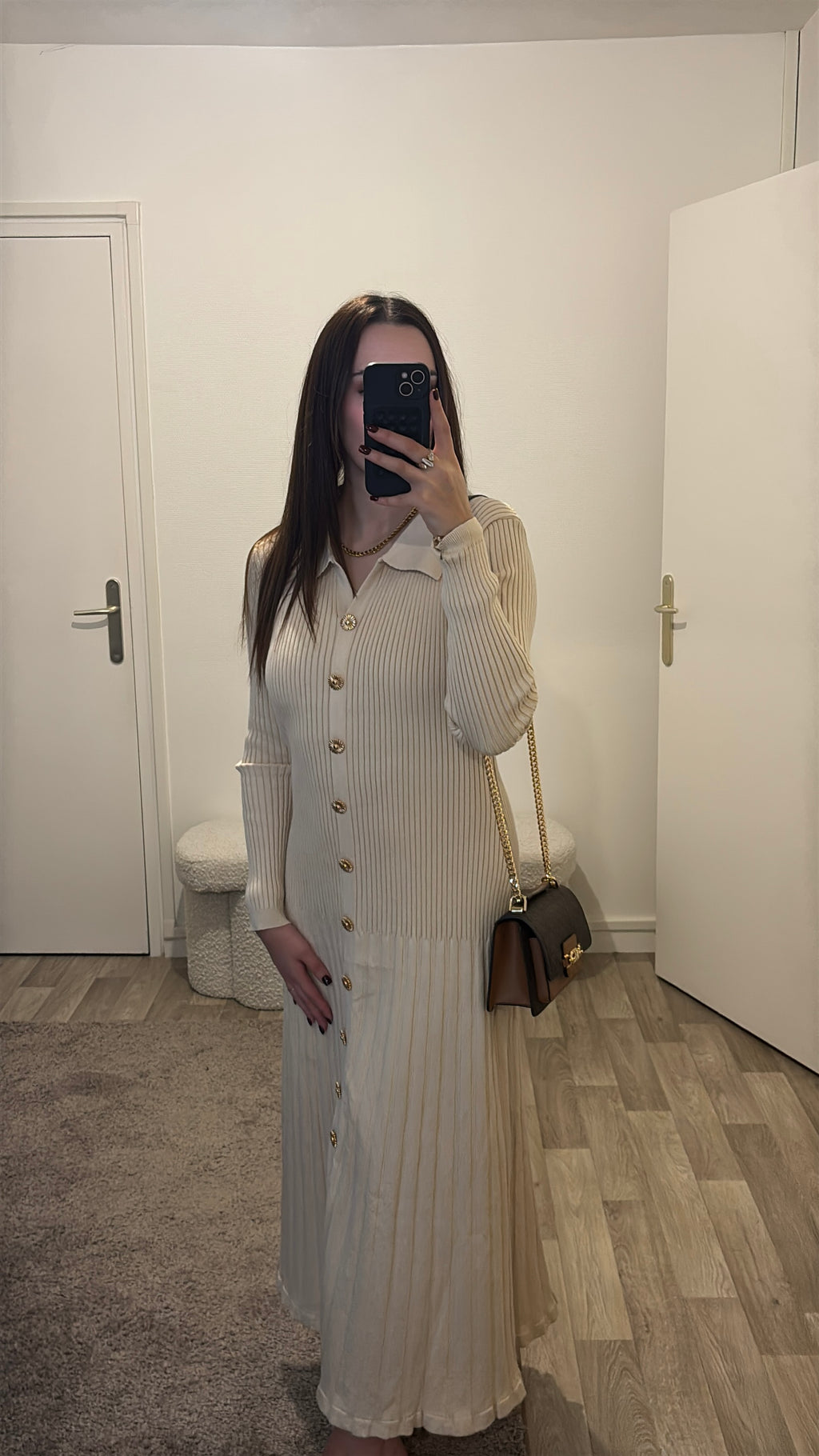 Longue robe beige