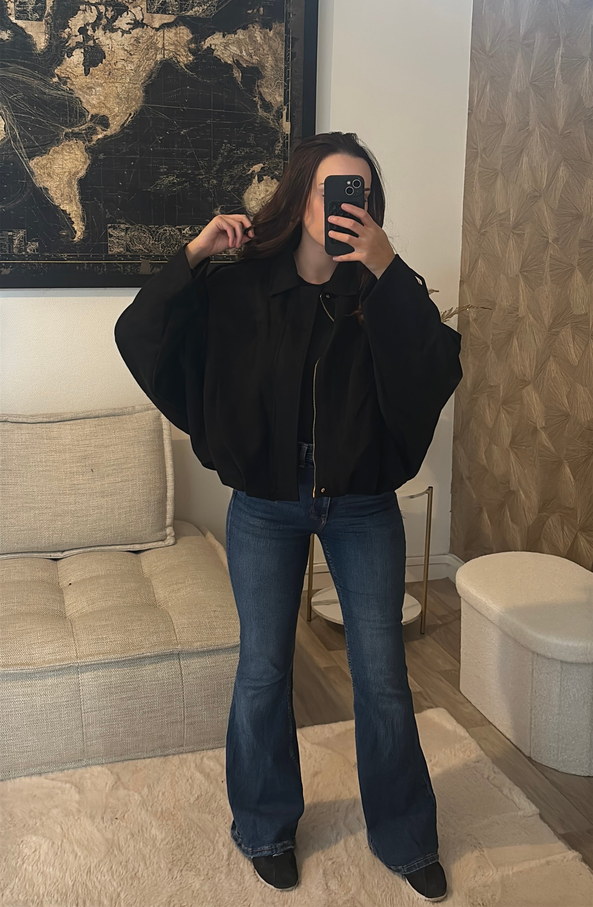 veste blouson aviateur effet daim