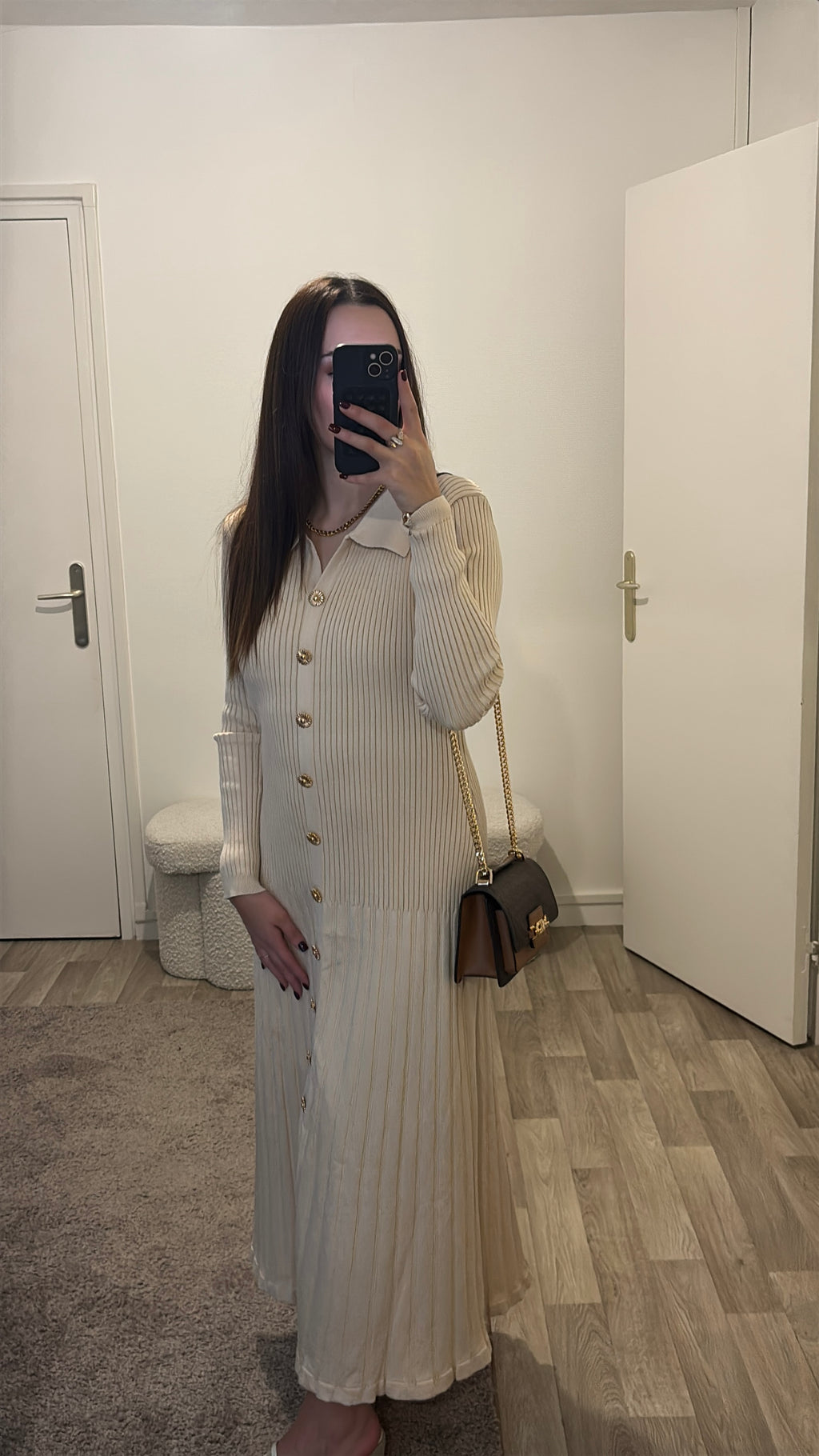 Longue robe beige
