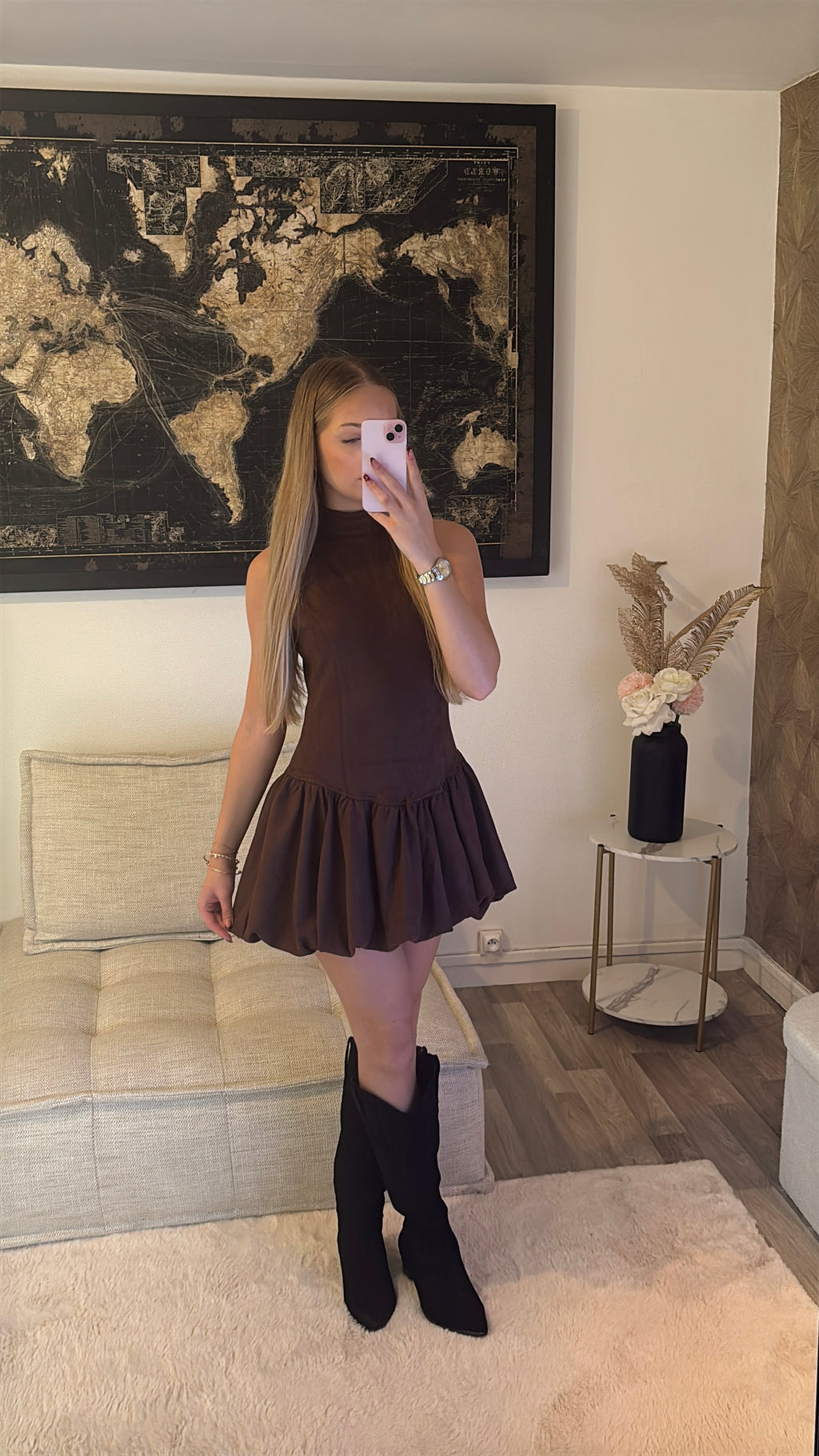 Robe bouffante effet daim