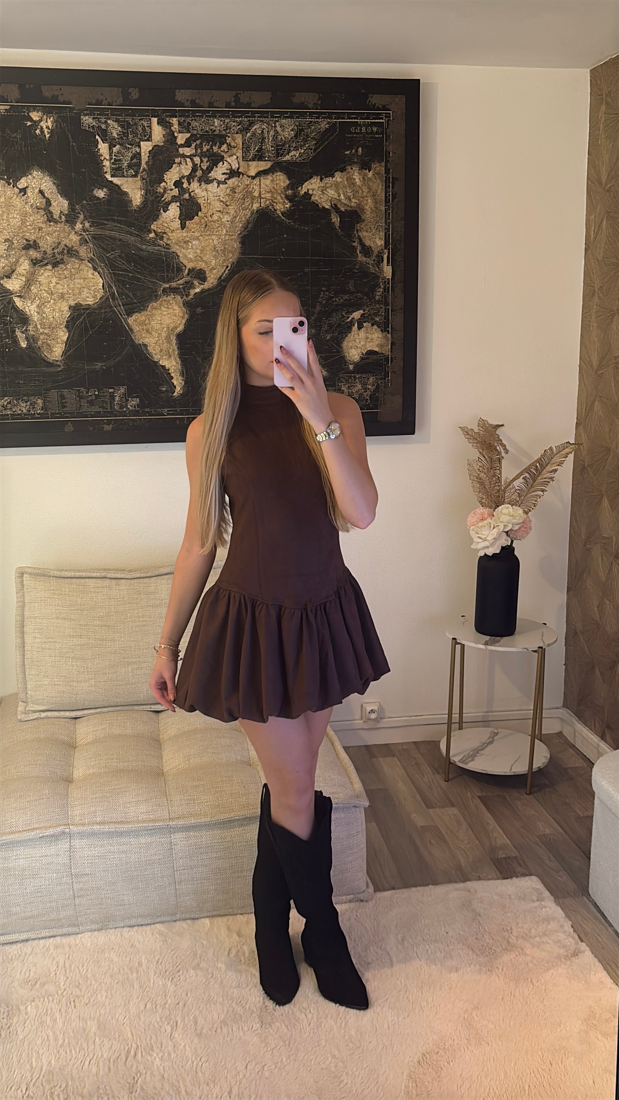 Robe bouffante effet daim