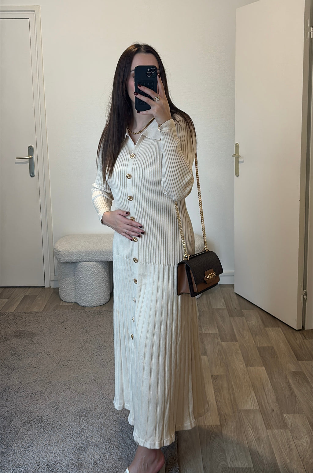 Longue robe beige