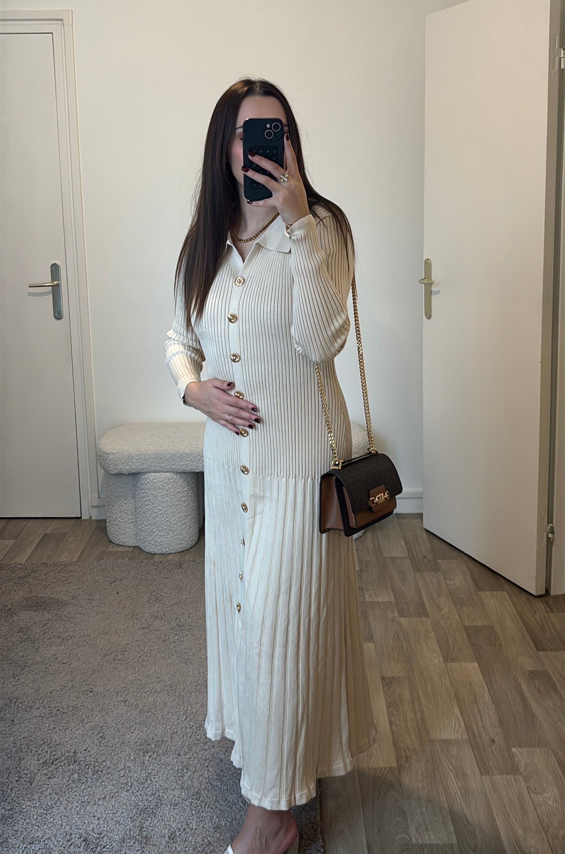 Longue robe beige