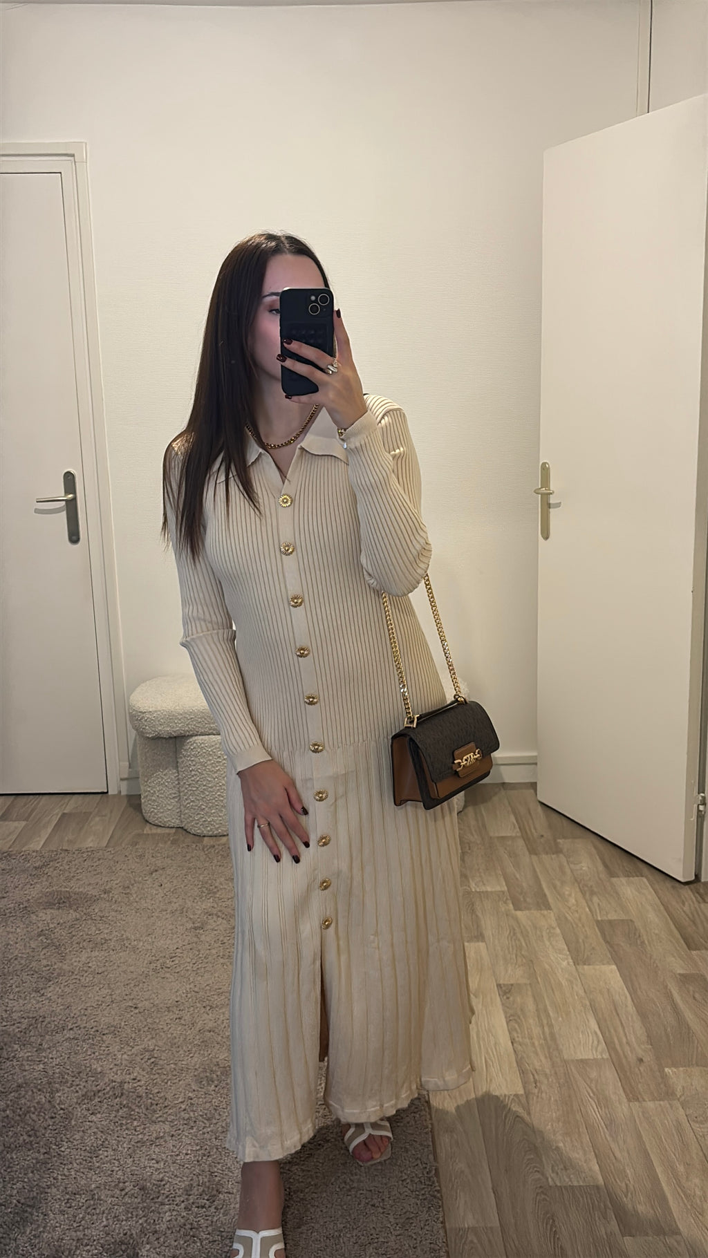 Longue robe beige