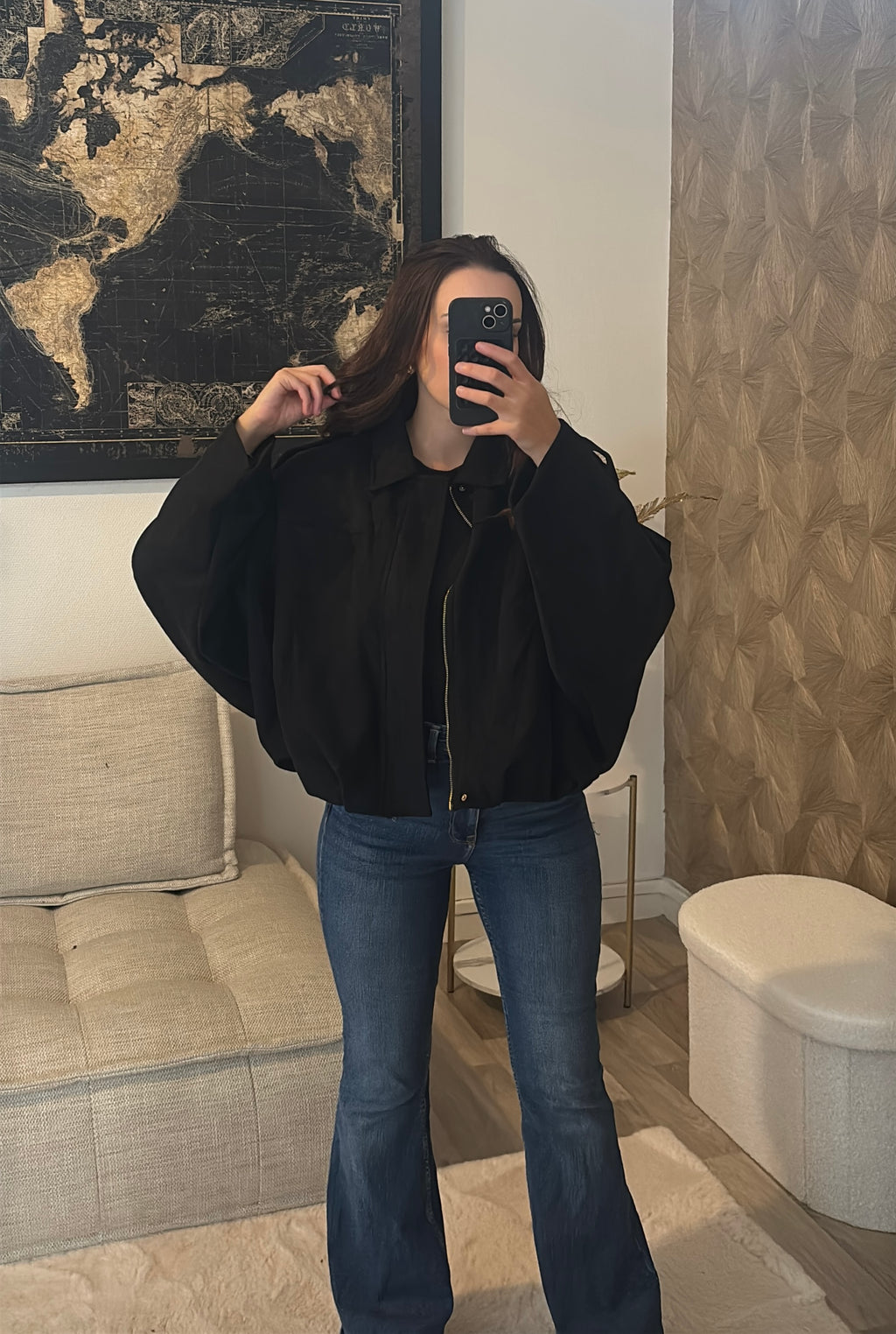 veste blouson aviateur effet daim