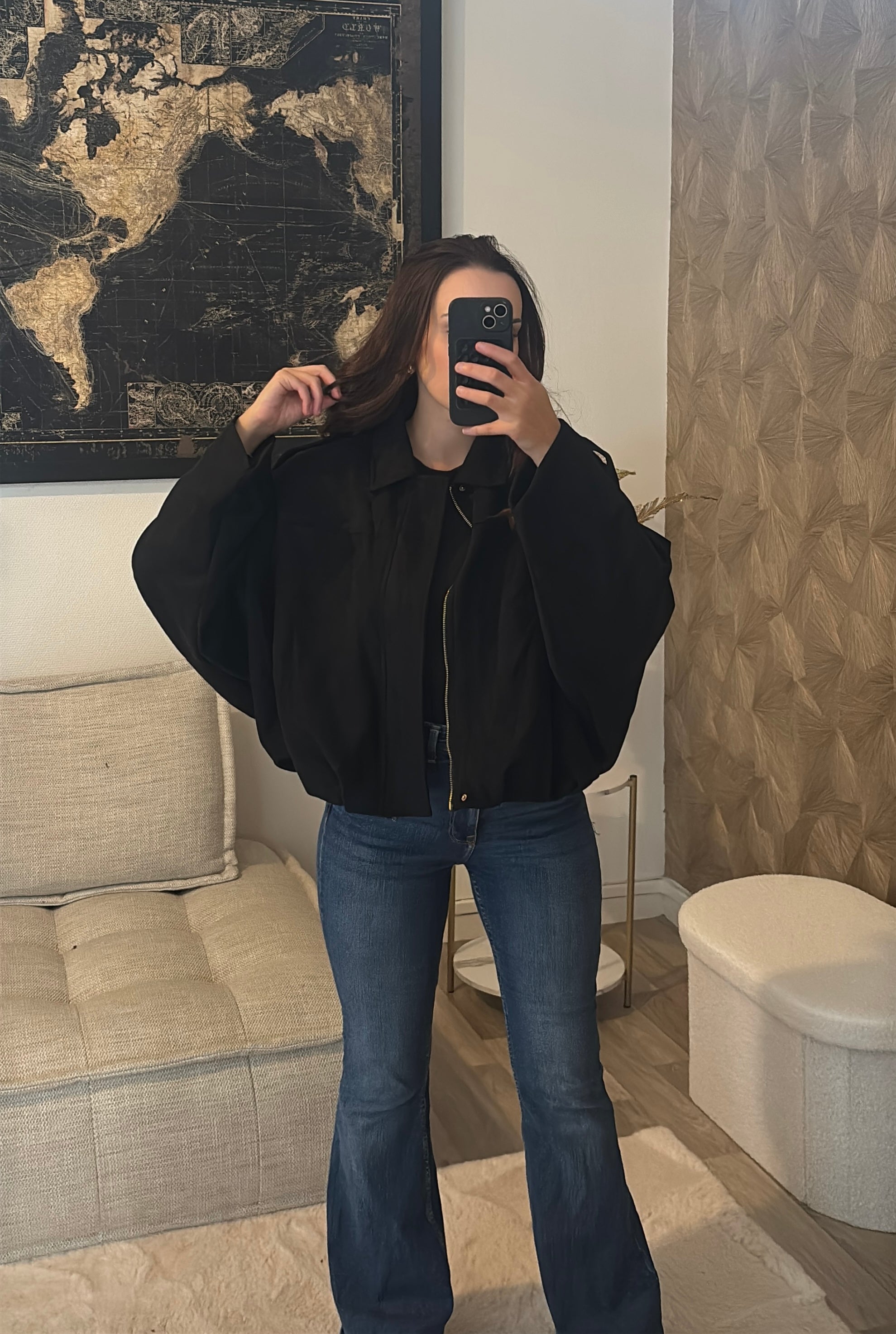 veste blouson aviateur effet daim