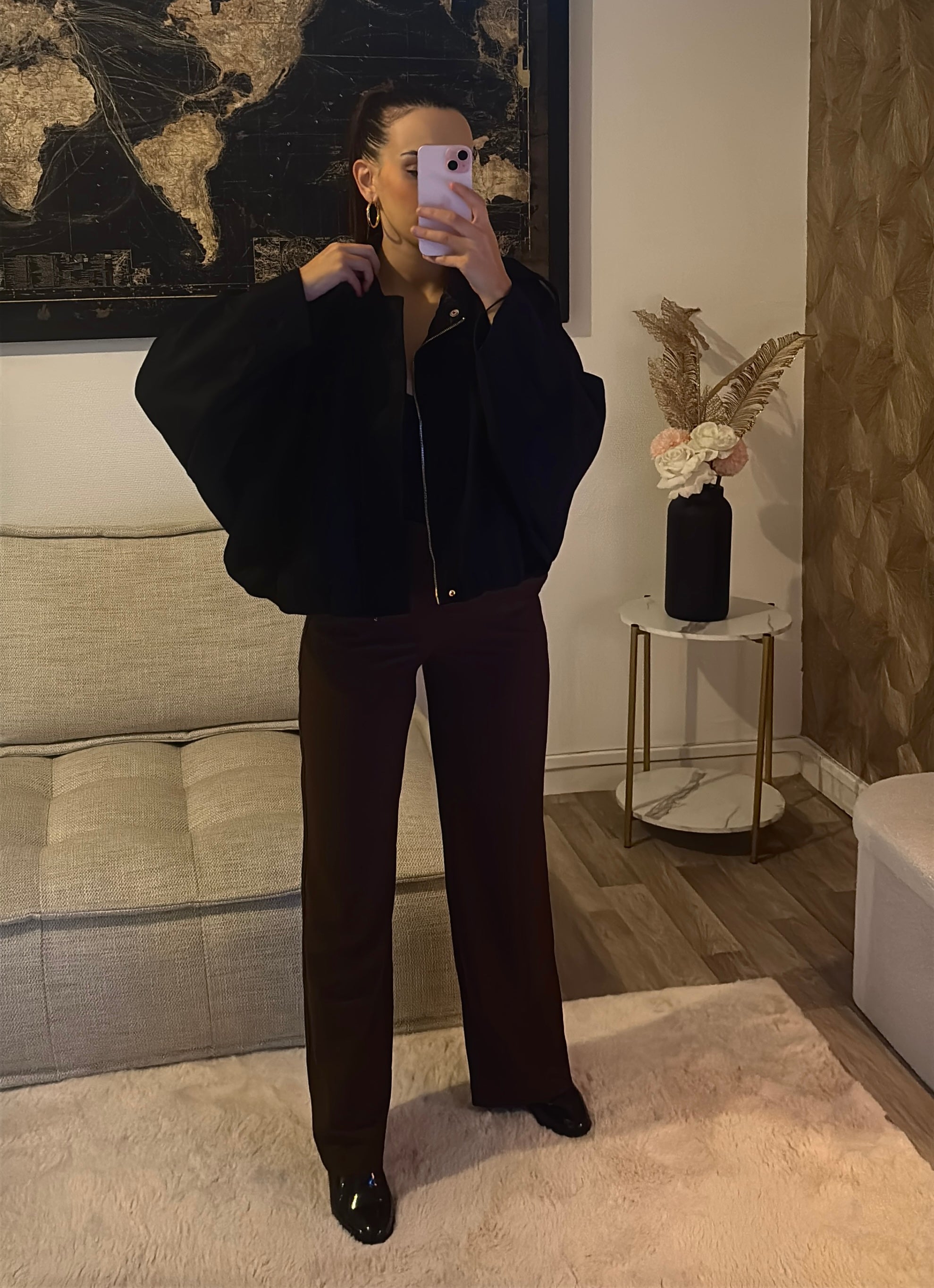 veste blouson aviateur effet daim