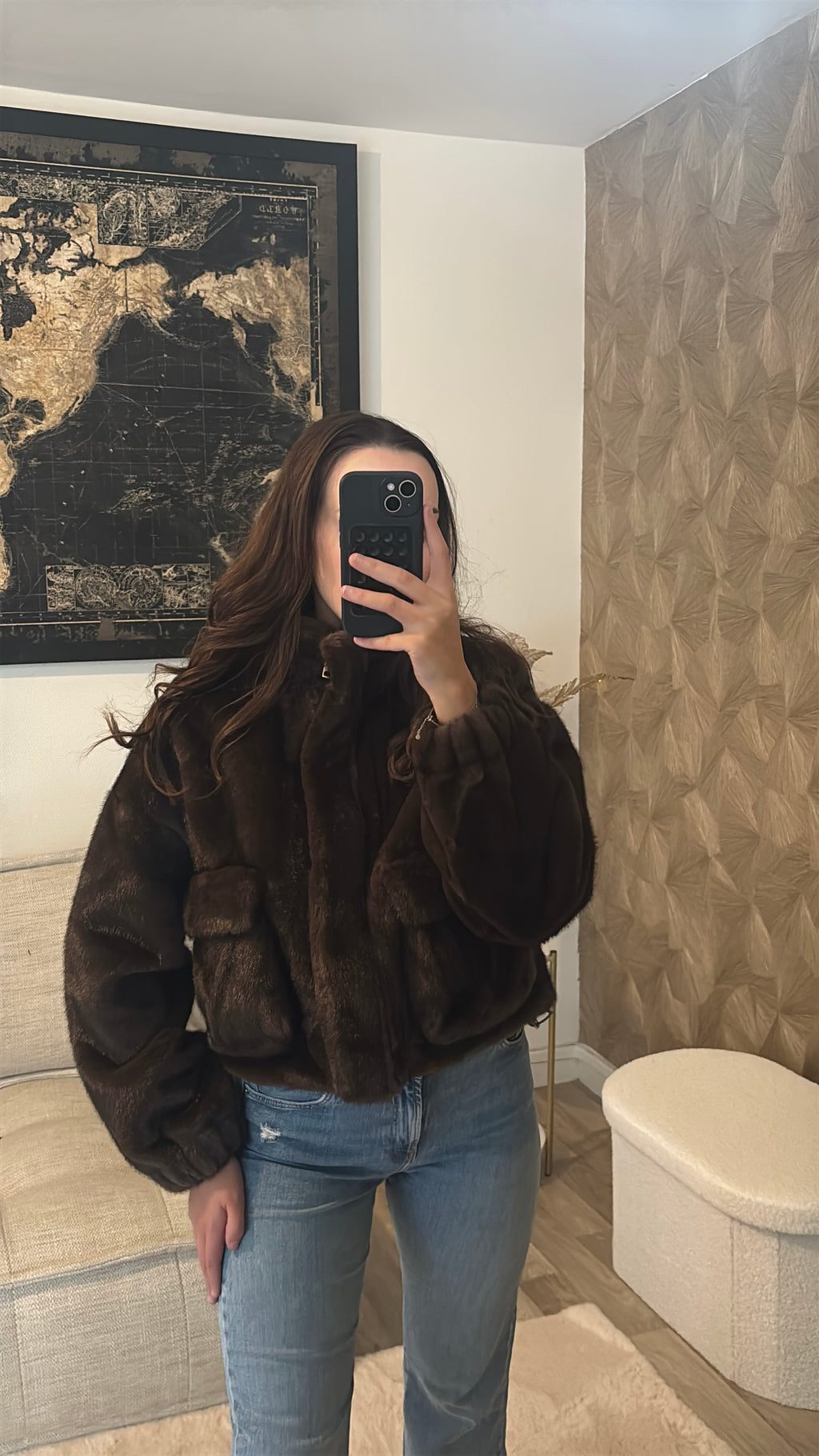 Manteau fourrure choco