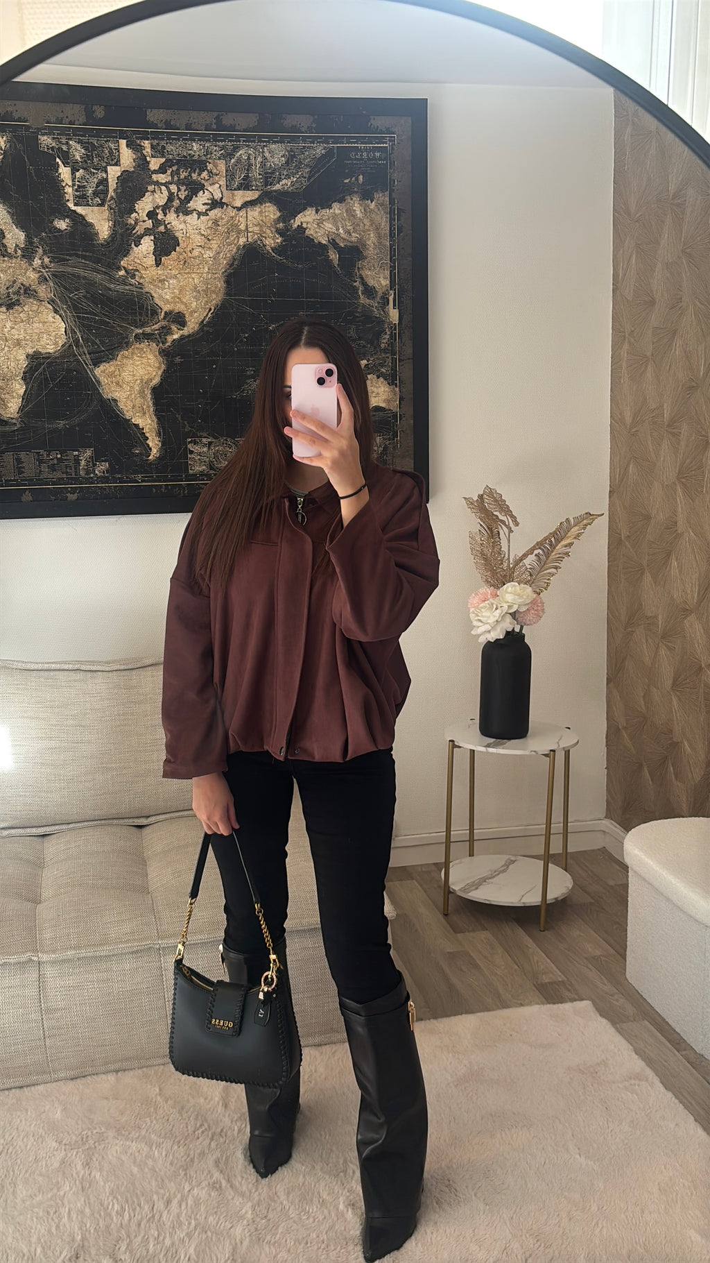 Veste blouson aviateur effet daim