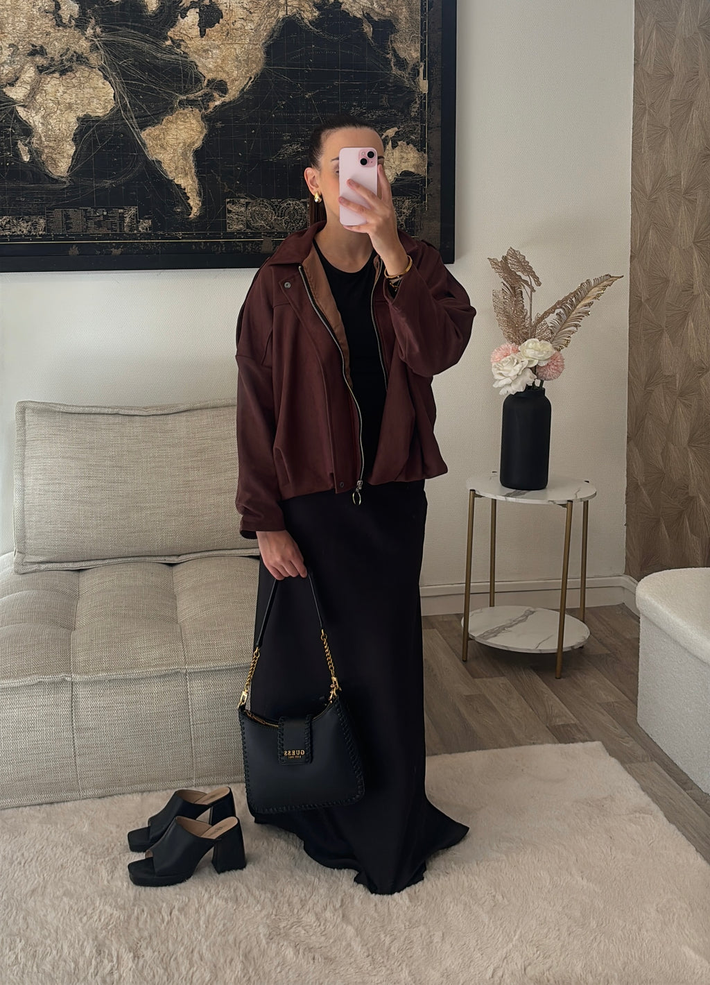 Veste blouson aviateur effet daim